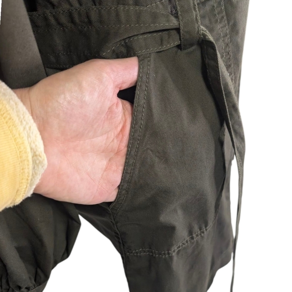 Banana Republic Utility Safari Mini Shirtdress Long Balloon Sleeve Camo Green XS - Picture 5 of 8